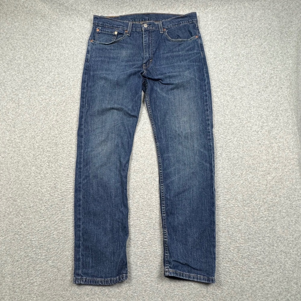Levis 502 Regular Taper Mens Jeans 34x30 Blue Denim Classic Casual Workwear